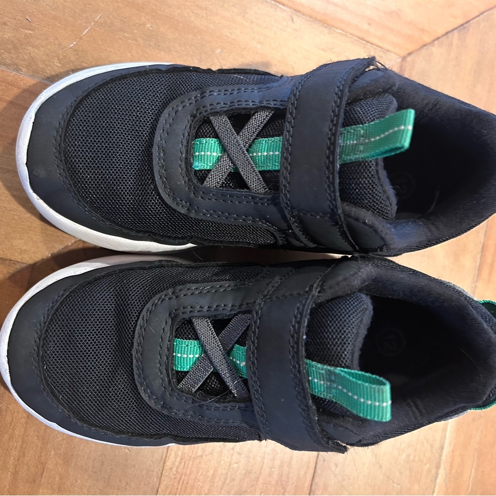 Kids Black and Green Shoes